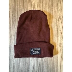 Abercrombie‎ & Fitch Burgundy Knit Winter Beanie Cap One Size Unisex Hat!